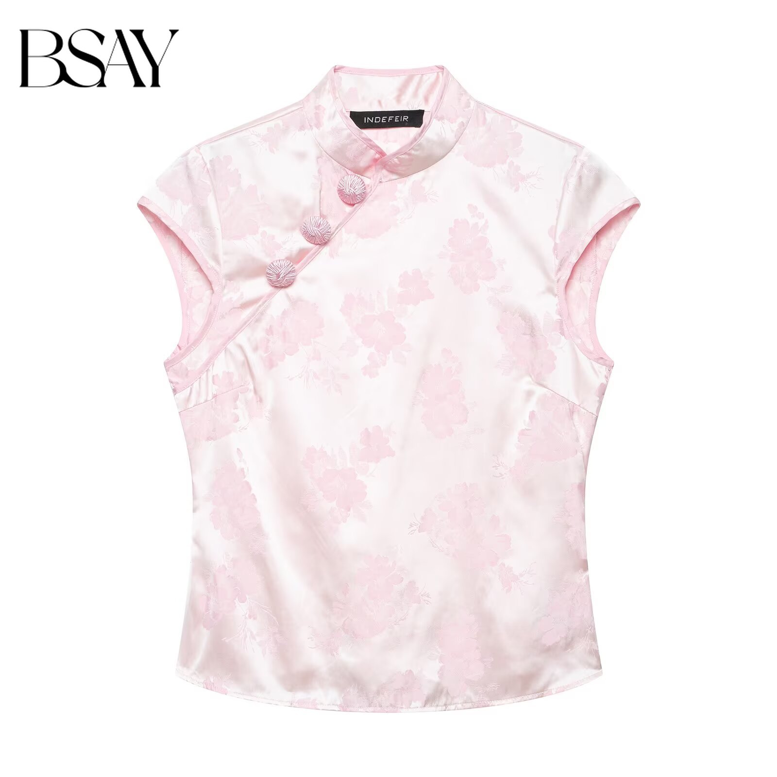 Romper Floral Print - BSAY Chinese Style Floral Jacquard Satin