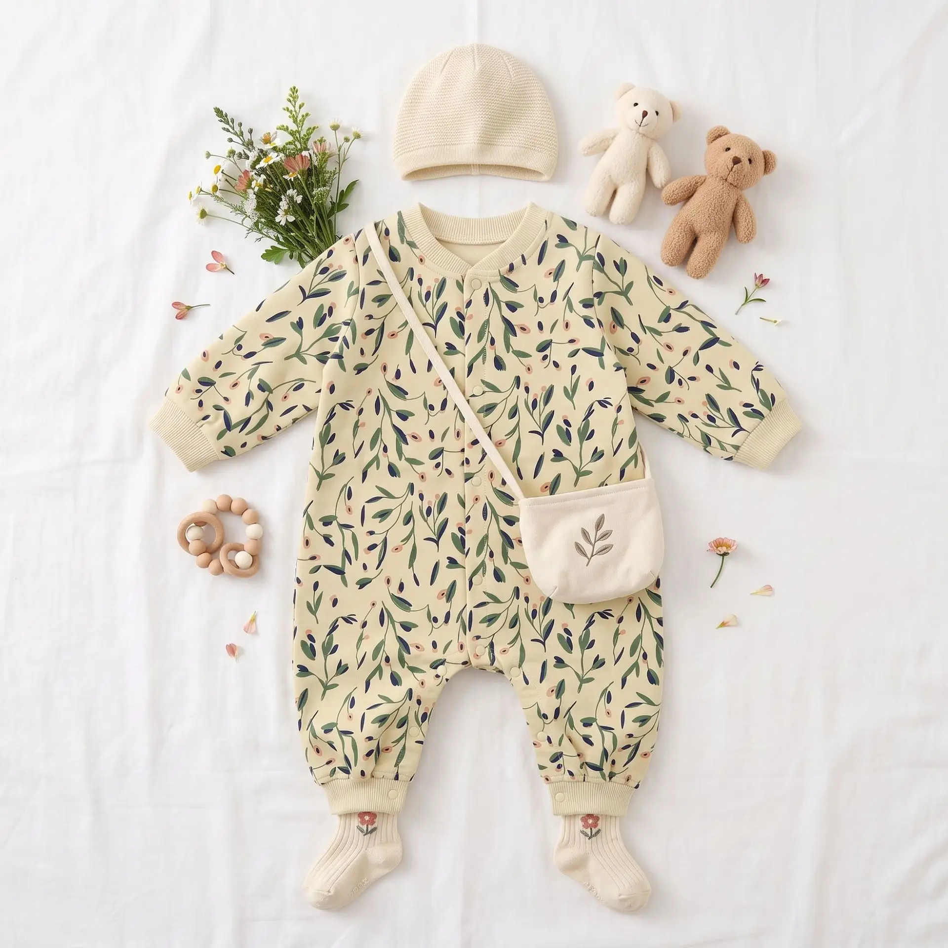 Romper Floral Print - 0-24M Flower Baby Girl Romper Newborn