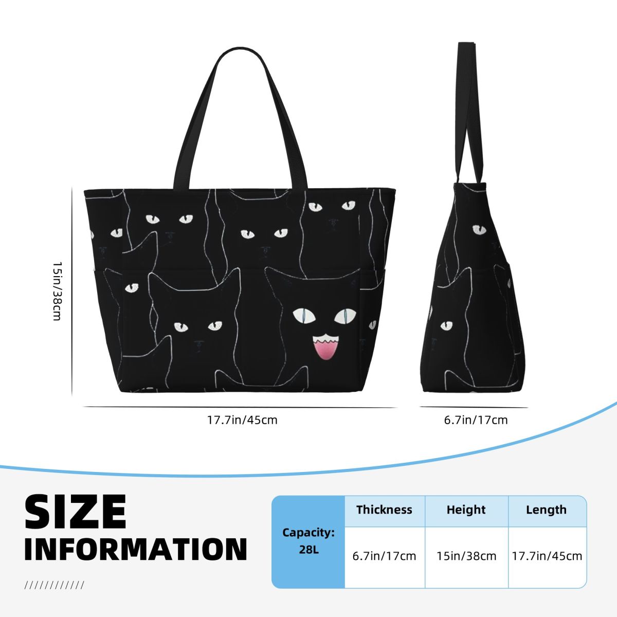 Colorful Cat Silhouettes Carto - Tote Bag Beach 评论和价格