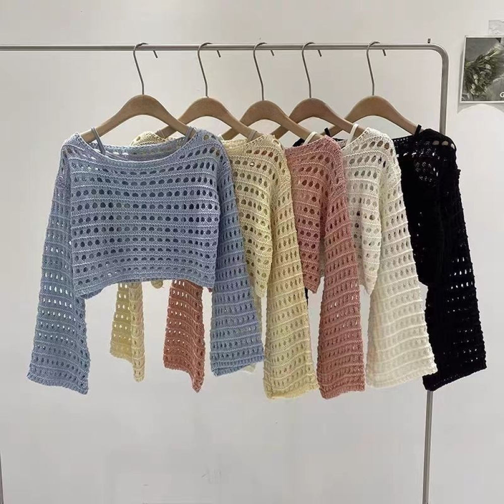 Women Summer Knitted Sweater F - Crop Top Crochet 评论和价格