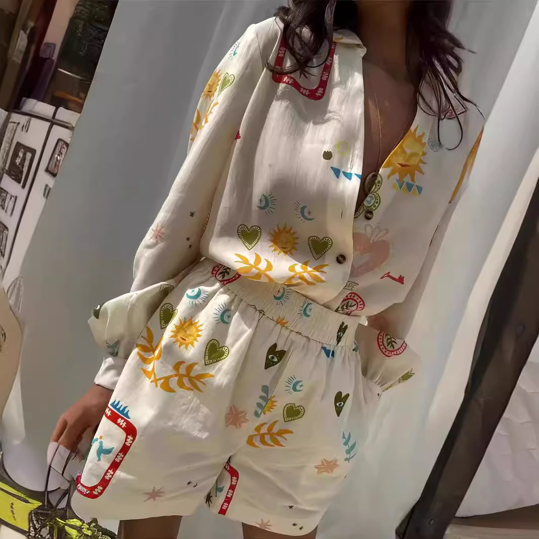 Women Casual Elastic Waist 2pc - Romper Floral Print 评论和价格