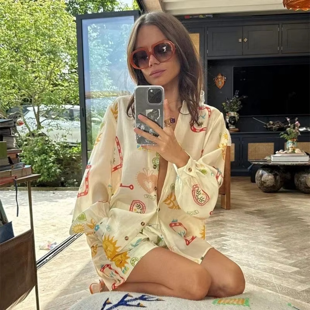 Women Casual Elastic Waist 2pc - Romper Floral Print 评论和价格