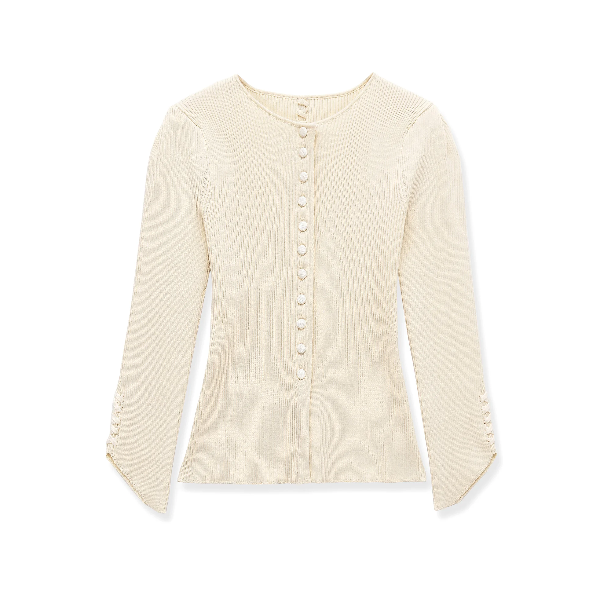 Fashion Rib Knit Cardigan Wome - Crop Top Crochet 评论和价格