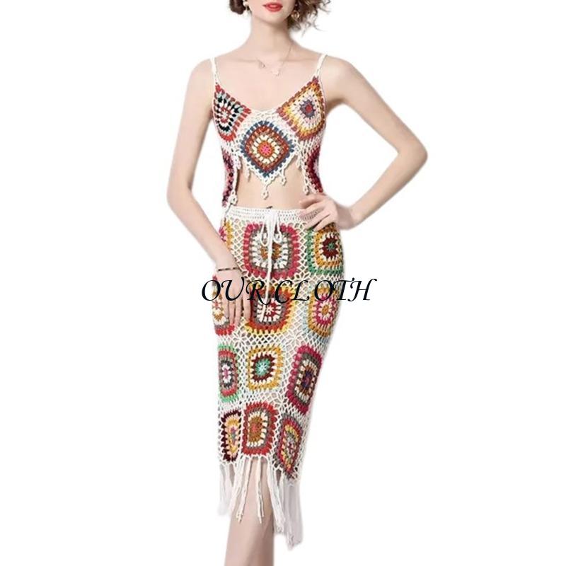 Women Beach Crochet Knit Cami  - Crop Top Crochet 评论和价格