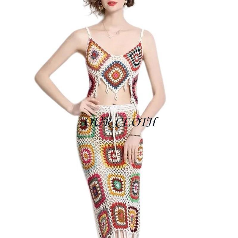 Women Beach Crochet Knit Cami  - Crop Top Crochet 评论和价格