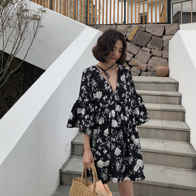 Bali Beach Vacation Beach Skir - Midi Skirt Floral 评论和价格