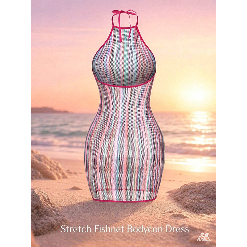 1PC Sexy Women Fishnet Cover U - Cover Up Kaftan 评论和价格