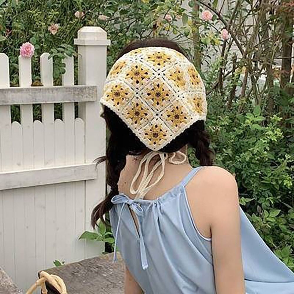 French Pastoral Style Triangle - Headband Summer Knit 评论和价格