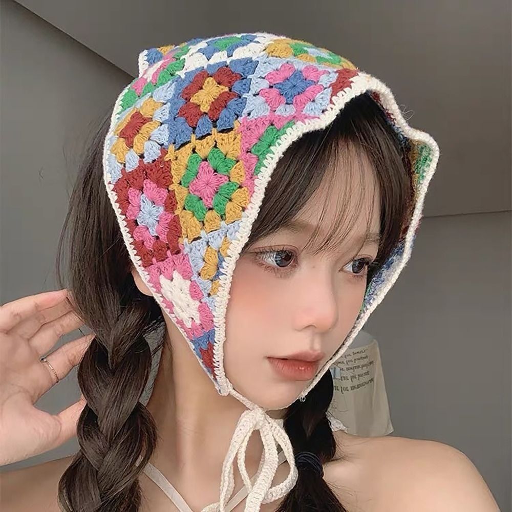 French Pastoral Style Triangle - Headband Summer Knit 评论和价格