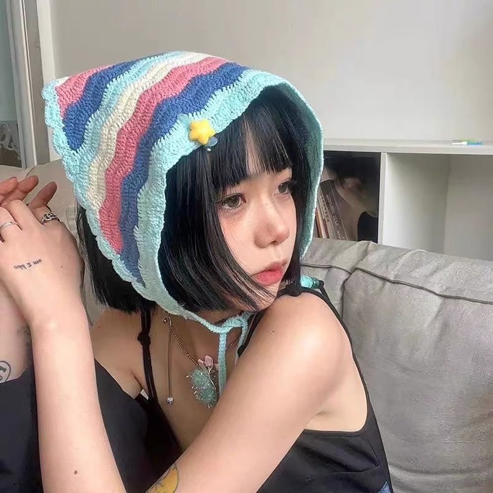 French Pastoral Style Triangle - Headband Summer Knit 评论和价格