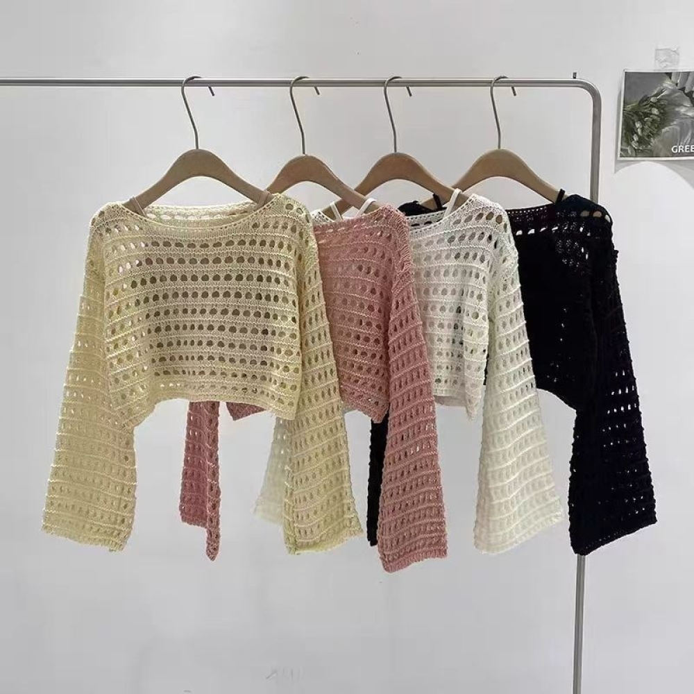 Summer Women Knitted Sweater F - Crop Top Crochet 评论和价格