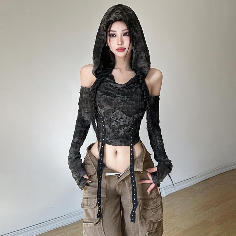Off Shoulder Hoodie Long Sleev - Blouse Off Shoulder 评论和价格