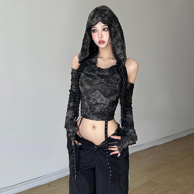 Off Shoulder Hoodie Long Sleev - Blouse Off Shoulder 评论和价格