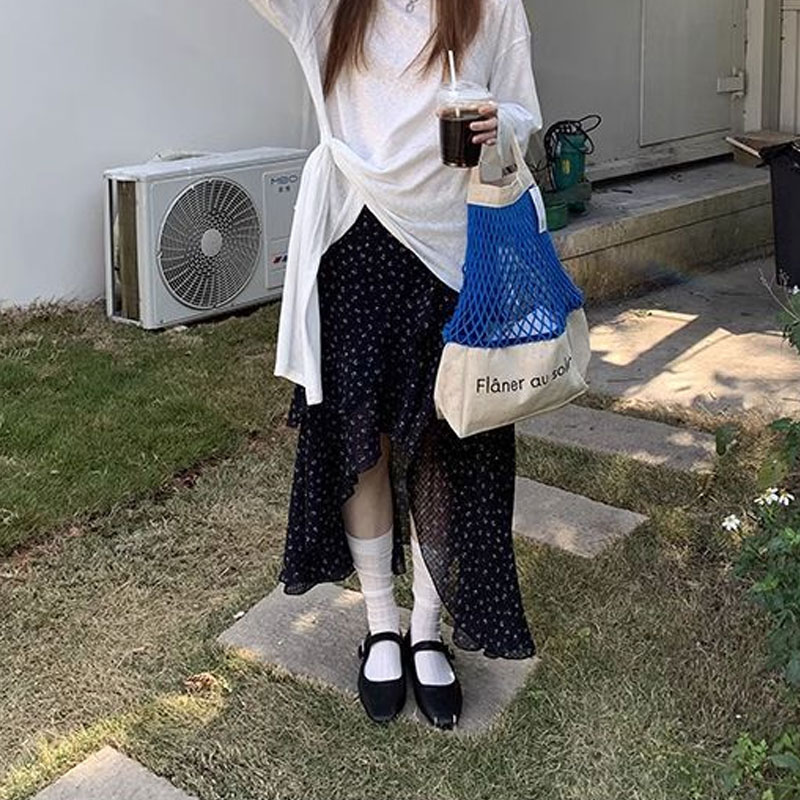 French Style Broken Flowers Ir - Midi Skirt Floral 评论和价格