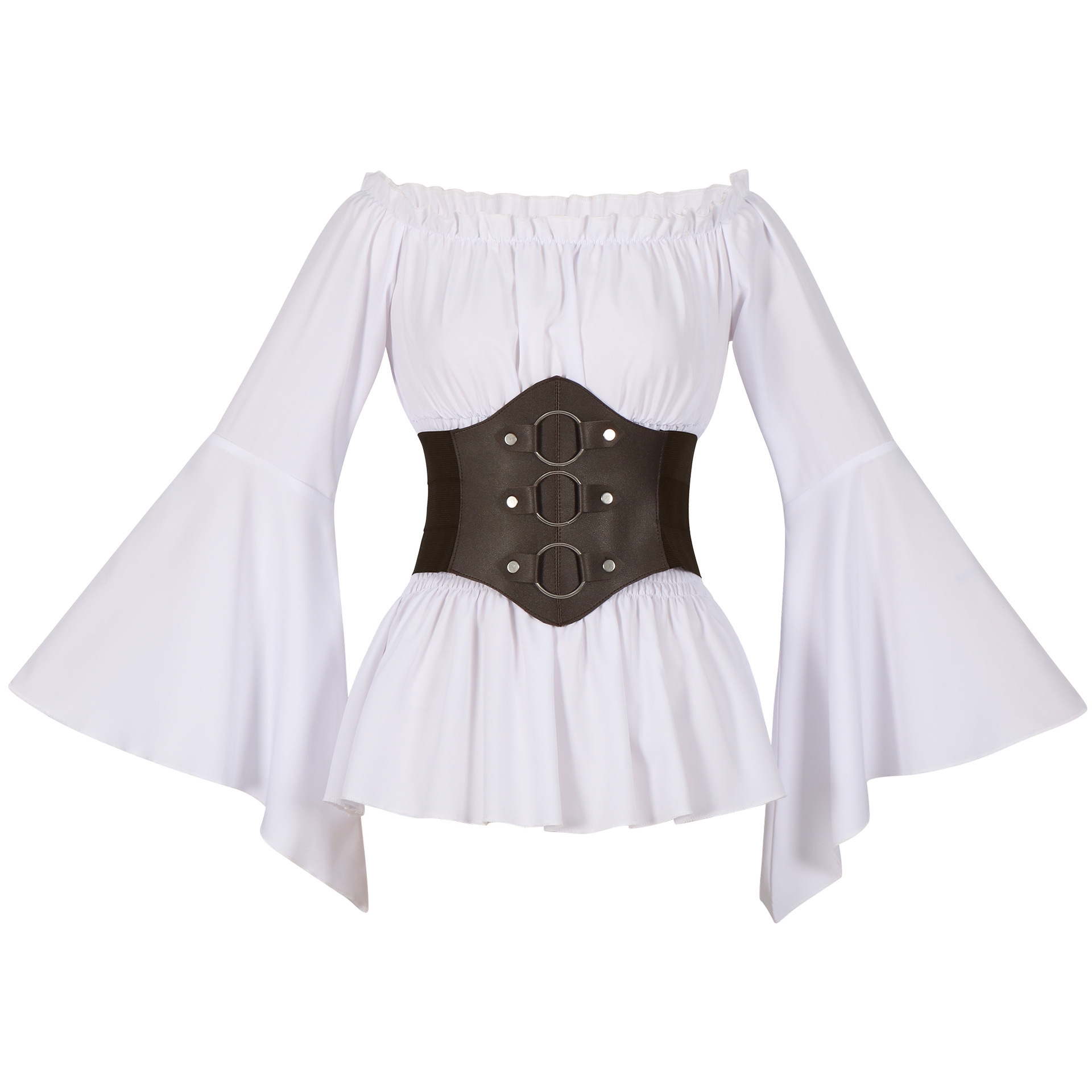 Medieval Victorian Pirate Shir - Blouse Off Shoulder 评论和价格