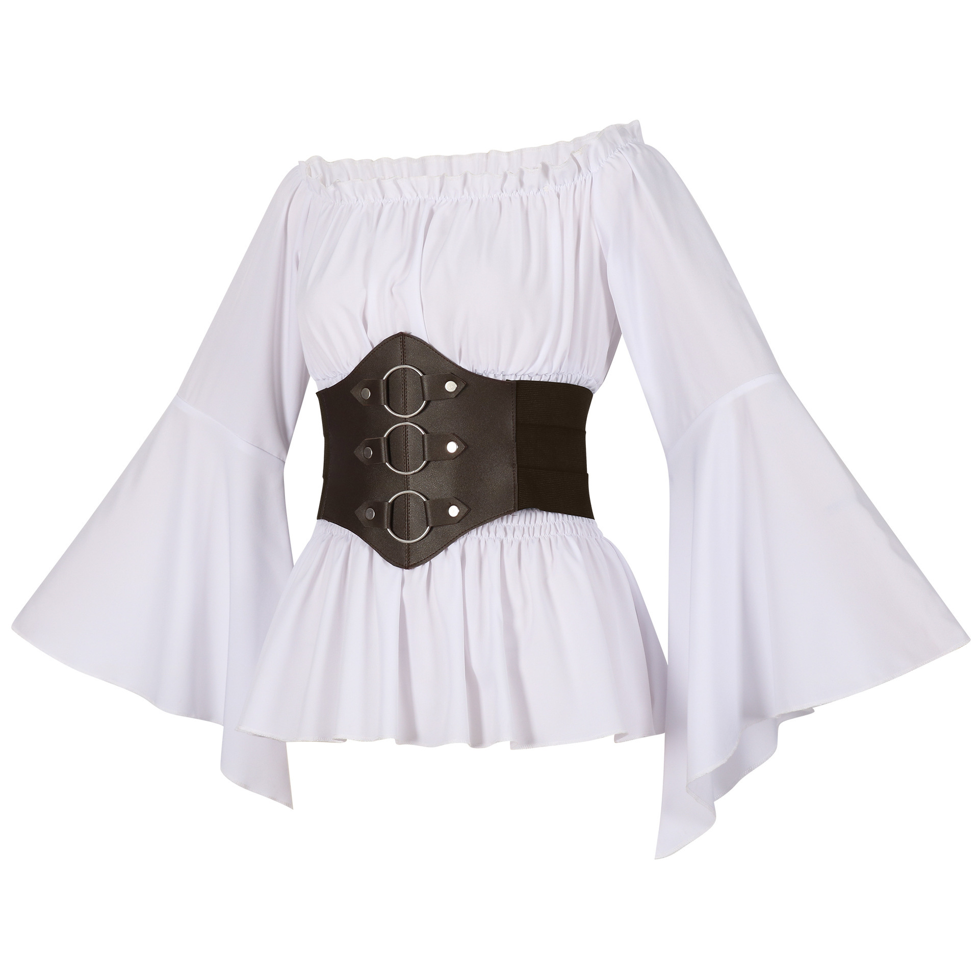 Medieval Victorian Pirate Shir - Blouse Off Shoulder 评论和价格