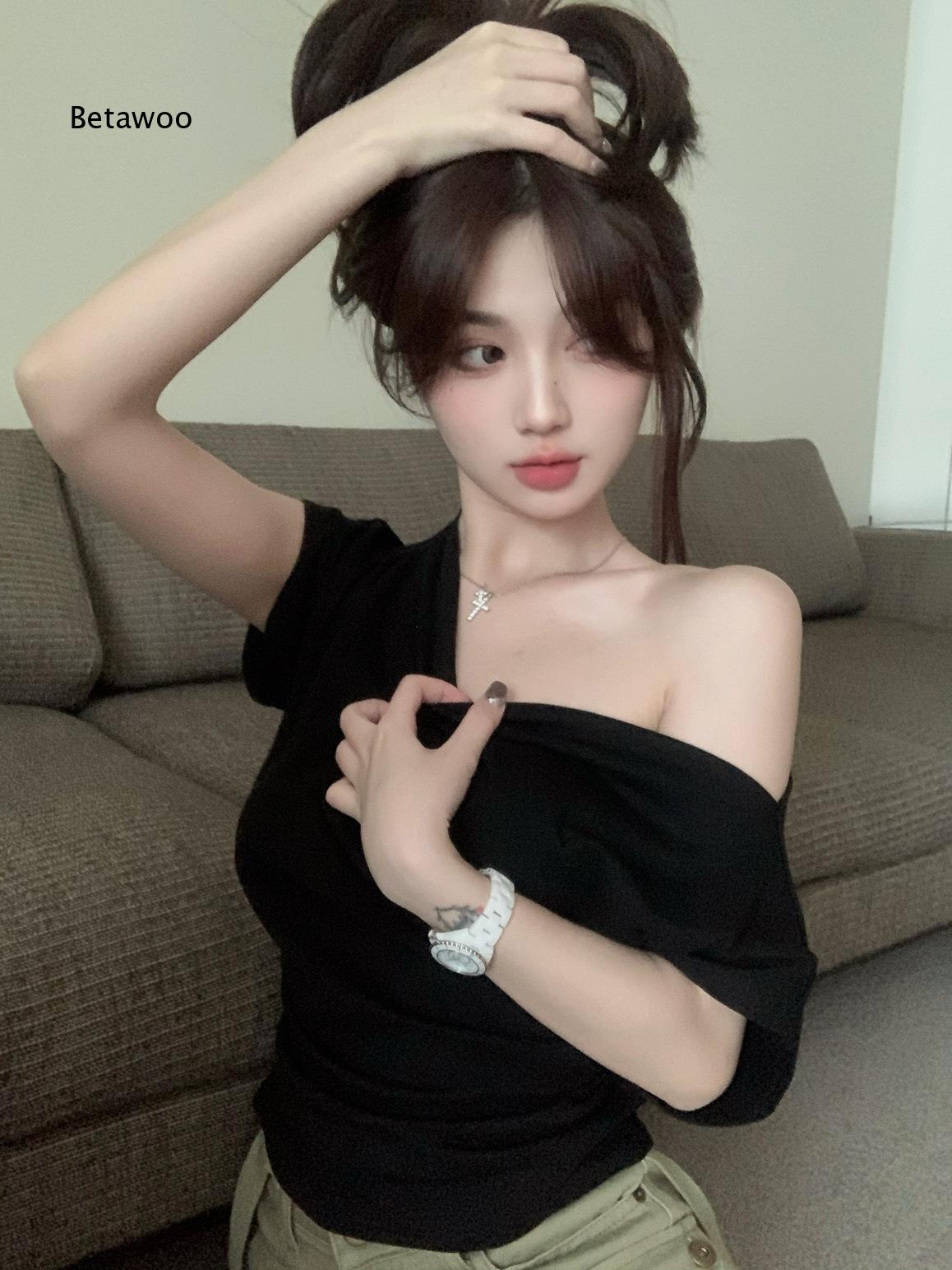 Off Shoulder Solid Color Loose - Blouse Off Shoulder 评论和价格