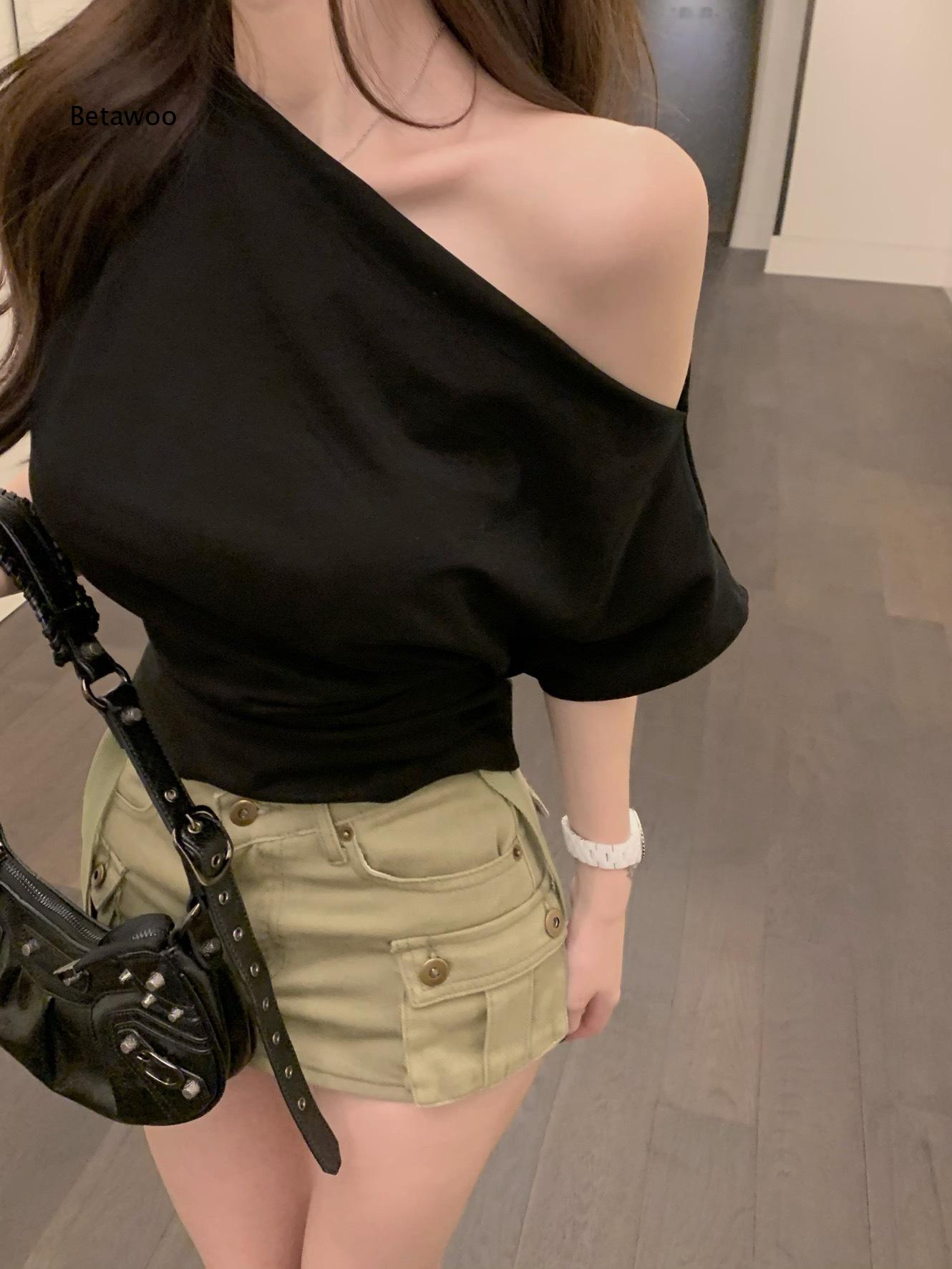 Off Shoulder Solid Color Loose - Blouse Off Shoulder 评论和价格