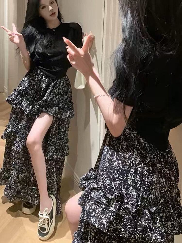 Floral Print Half-length Skirt - Midi Skirt Floral 评论和价格